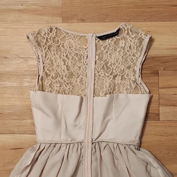 ZARA WOMAN Tan color  Lace Sleeveless Dress, Sz S - Picture 7 of 12